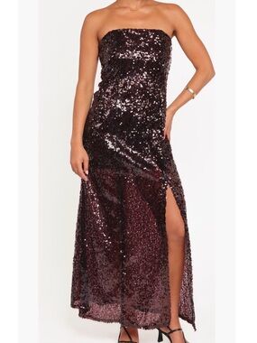 ✅NEW “Petal & Pup” Liliane Sequin Strapless Sequin Maxi Dress